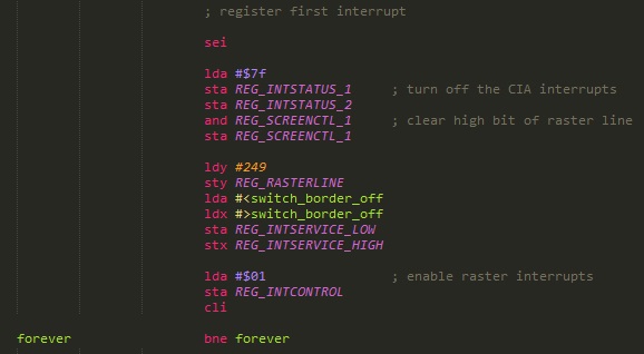 C64 remove borders code